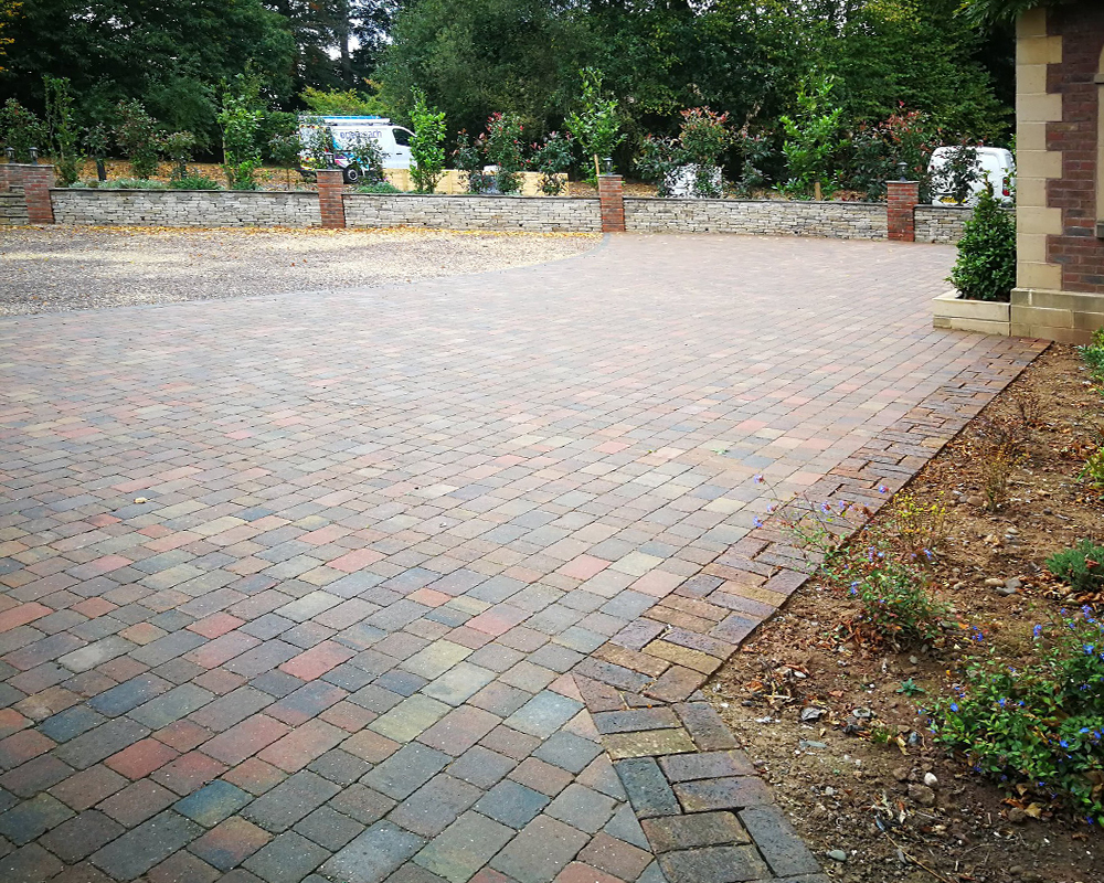 hard landscaping block paving